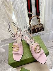 Gucci Blondie Leather Sandals Pink - 2
