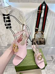 Gucci Blondie Leather Sandals Pink - 3