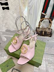 Gucci Blondie Leather Sandals Pink - 4