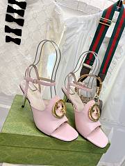 Gucci Blondie Leather Sandals Pink - 6
