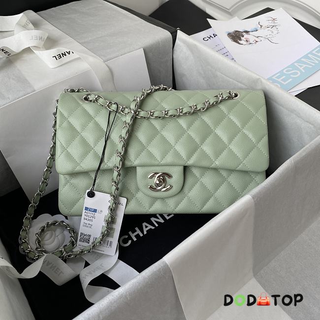 Chanel Flap Bag A01112 Caviar Light Green Size 15.5 x 25.5 x 6.5 cm - 1