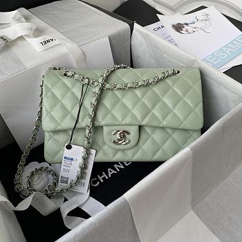 Chanel Flap Bag A01112 Caviar Light Green Size 15.5 x 25.5 x 6.5 cm