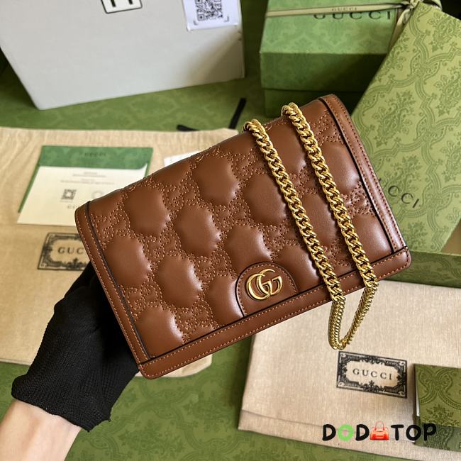 Gucci GG Matelassé Chain Bag Brown Size 20 x 12.5 x 4 cm - 1