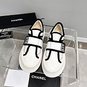 Chanel Logo Low-Top Sneakers Black/White - 4