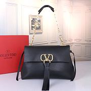 Valentino Black Leather Vring Chain Bag Size 32 x 22 x 12 cm - 1