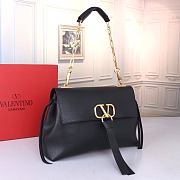 Valentino Black Leather Vring Chain Bag Size 32 x 22 x 12 cm - 5