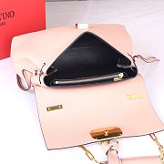 Valentino Pink Leather Vring Chain Bag Size 32 x 22 x 12 cm - 5