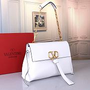 Valentino White Leather Vring Chain Bag Size 32 x 22 x 12 cm - 5