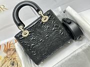 Dior Lady Classic Embroidered Princess Dai Handbag Black Size 20 x 16.5 x 8 cm - 4