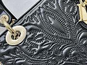 Dior Lady Classic Embroidered Princess Dai Handbag Black Size 20 x 16.5 x 8 cm - 2