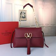 Valentino Red Leather Vring Chain Bag Size 32 x 22 x 12 cm - 1