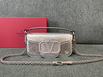 Valentino Garavani Miniloc Bag Silver Size 20 x 11 x 5 cm