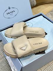 Prada Open Toe Logo Sandals White/Beige - 4