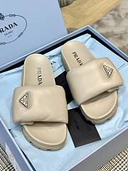 Prada Open Toe Logo Sandals White/Beige - 2