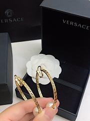 Versace Women Greek Motif & Faux Pearl Hoop Earrings - 4