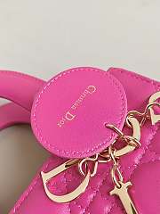 Dior Lady Small Hot Pink Bag Size 20 × 16.5 × 8 cm - 2