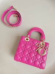 Dior Lady Small Hot Pink Bag Size 20 × 16.5 × 8 cm - 4