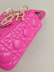 Dior Lady Small Hot Pink Bag Size 20 × 16.5 × 8 cm - 5