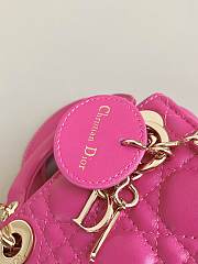 Dior Lady Micro Hot Pink Bag Size 12 × 10 × 5 cm - 4