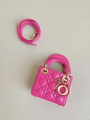 Dior Lady Micro Hot Pink Bag Size 12 × 10 × 5 cm - 3