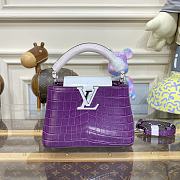 Louis Vuitton LV Capucines Crocodilien Brillant Purple Size 21 x 14 x 8 cm - 1