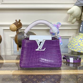 Louis Vuitton LV Capucines Crocodilien Brillant Purple Size 21 x 14 x 8 cm