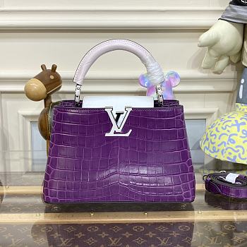 Louis Vuitton LV Capucines BB Crocodilien Brillant Purple Size 27 x 18 x 9 cm