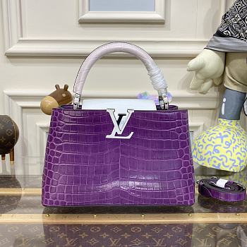 Louis Vuitton LV Capucines MM Crocodilien Brillant Purple Size 31.5 x 20 x 11 cm