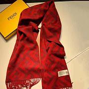 Fendi Long Scarf with Fringed Edges Red - 1