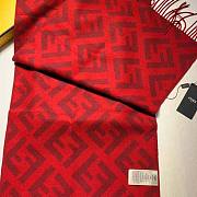 Fendi Long Scarf with Fringed Edges Red - 3