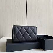 Chanel Wallet Black Caviar Leather Size 7.5 x 11.3 x 2.1 cm - 5