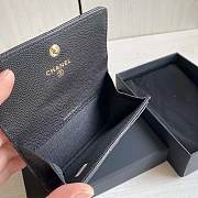 Chanel Wallet Black Caviar Leather Size 7.5 x 11.3 x 2.1 cm - 3