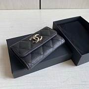 Chanel Wallet Black Caviar Leather Size 7.5 x 11.3 x 2.1 cm - 2