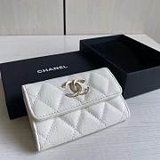 Chanel Wallet White Caviar Leather Size 7.5 x 11.3 x 2.1 cm - 3
