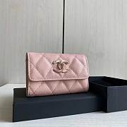Chanel Wallet Pink Caviar Leather Size 7.5 x 11.3 x 2.1 cm - 1