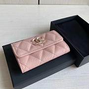 Chanel Wallet Pink Caviar Leather Size 7.5 x 11.3 x 2.1 cm - 4