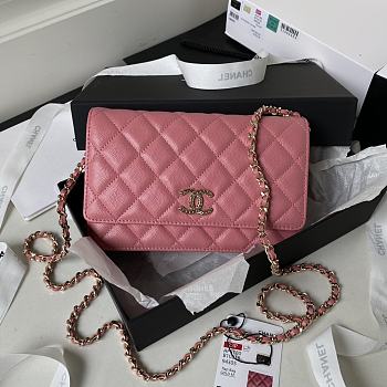 Chanel WOC Pink Caviar Handbag Size 19 cm
