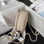 Chanel Chain Bag In Beige Size 9.5 × 10.5 × 5 cm - 6