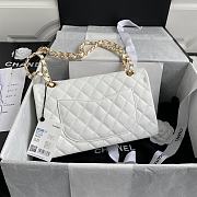 Chanel Classic Flap Bag A01112 Caviar White Size 15.5 x 25.5 x 6.5 cm - 2