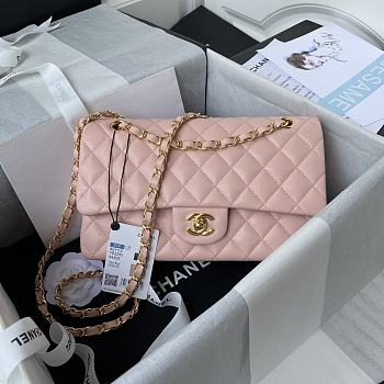 Chanel Classic Flap Bag A01112 Caviar Pink Size 15.5 x 25.5 x 6.5 cm