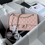 Chanel Classic Flap Bag A01112 Caviar Pink/Silver Size 15.5 x 25.5 x 6.5 cm - 1