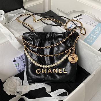 Chanel 22 AS3980 Black Bag Size 19 x 20 x 6 cm