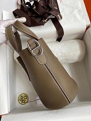 Hermes Vegetable Basket Swift Leather Bag Gray Size 18 cm - 2