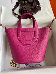 Hermes Vegetable Basket Swift Leather Bag Pink Size 18 cm - 1