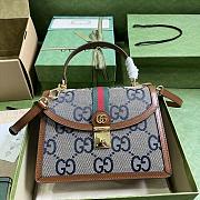 Gucci Ophidia GG Small Top Handle Bag Blue Size 25 x 17.5 x 7 cm - 1