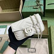 Gucci GG Marmont Matelassé Super Mini Bag White Size 16.5 x 10 x 4.5 cm - 1