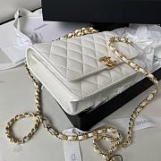 Chanel Chain AP3019 Shoulder Bag White Caviar Skin Size 19 x 12 x 3.5 cm - 6