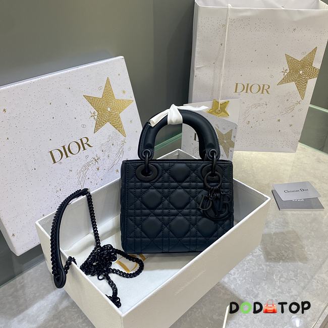 Dior Lady Matte Black Hardware Black Size 17 x 15 x 7 cm - 1