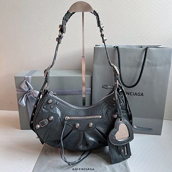 Balenciaga Le Cagole Leather Shoulder Bag Drark Gray Size 33 x 16 x 8 cm