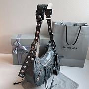 Balenciaga Le Cagole Leather Shoulder Bag Drark Gray Size 33 x 16 x 8 cm - 2